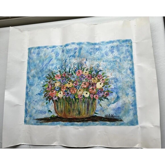 Adriana Silvia Sherem oil painting floral Perpetuo tu Aroma de Amor with CoA - Picture 1 of 16